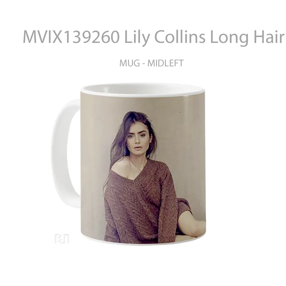 Mug Lily Collins Long Hair Gelas Keramik Unik - All-side / Desain
