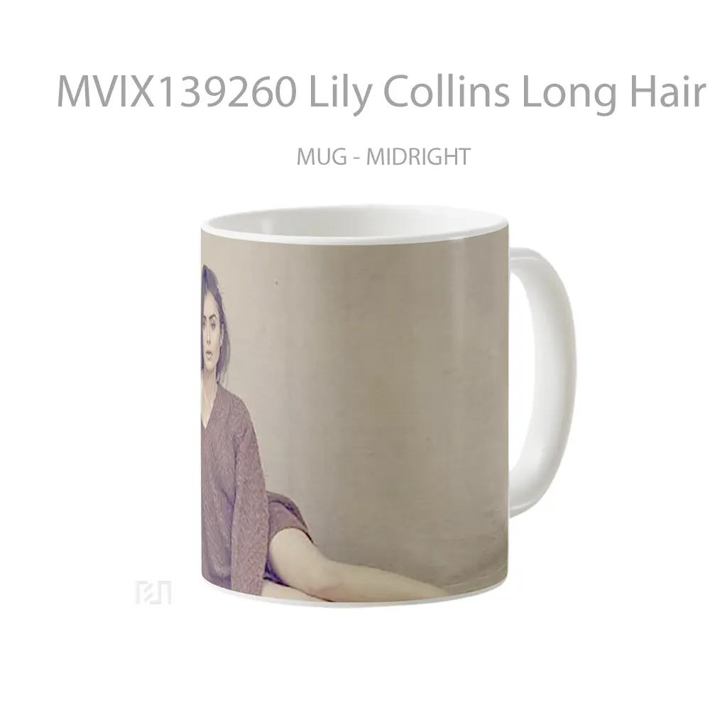 Mug Lily Collins Long Hair Gelas Keramik Unik - All-side / Desain