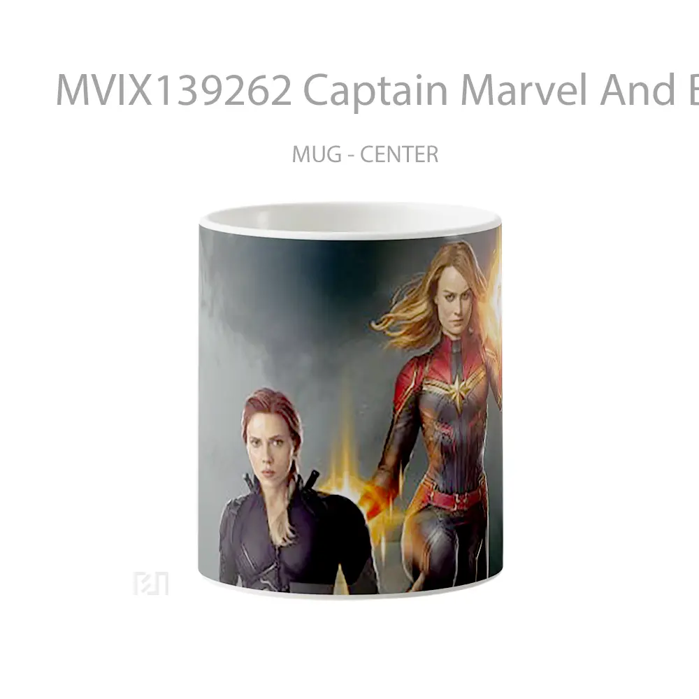 Mug Captain Marvel And Black Widow Gelas Superhero