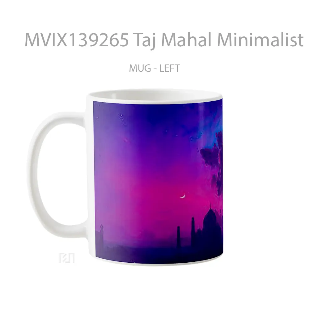 Mug Taj Mahal Minimalist Style Gelas Seni Modern - All-side / Desain