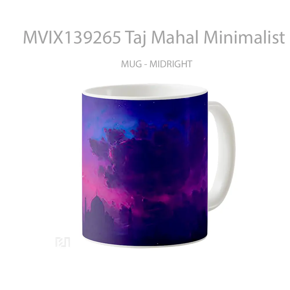 Mug Taj Mahal Minimalist Style Gelas Seni Modern - All-side / Desain