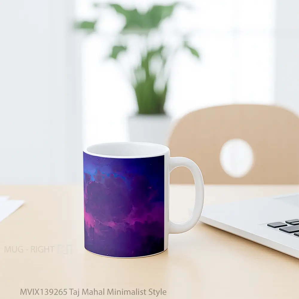 Mug Taj Mahal Minimalist Style Gelas Seni Modern - All-side / Desain