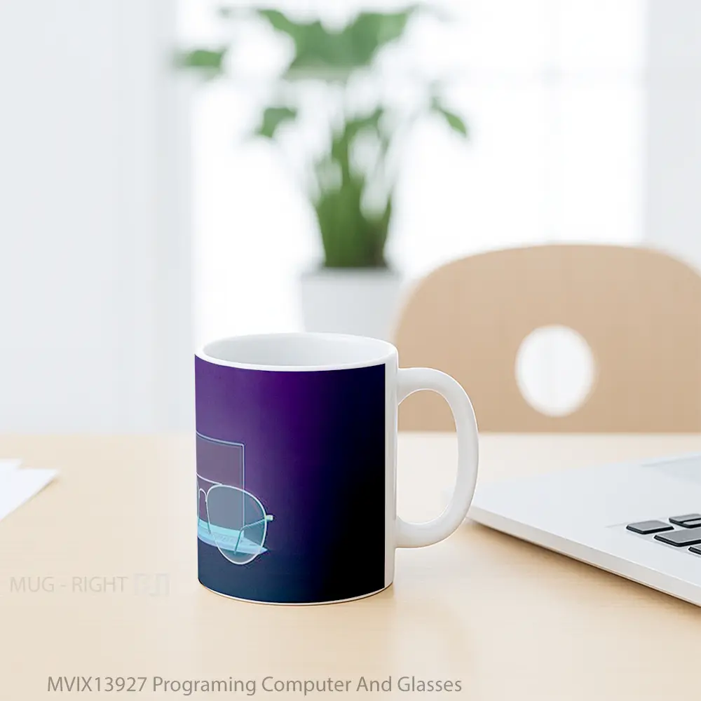 Mug Programing Computer And Glasses Gelas Keramik Unik - All-side / Desain