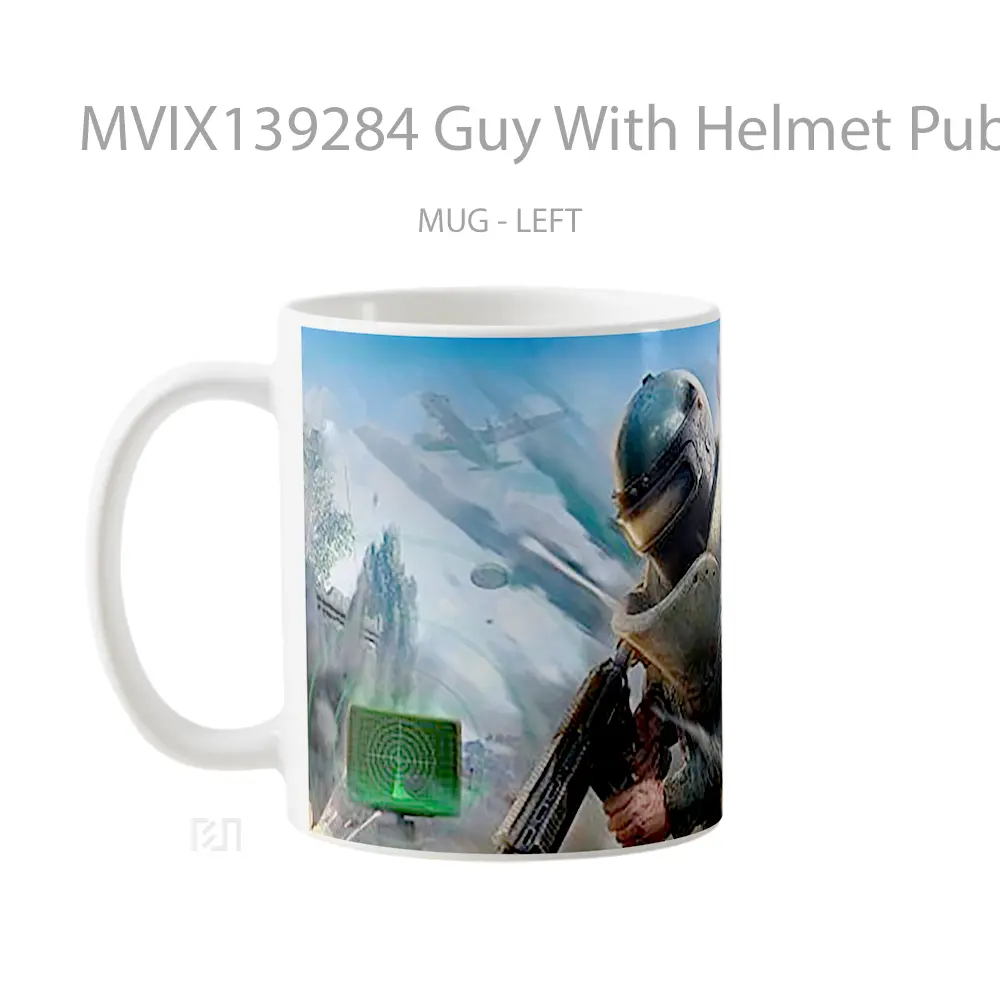 Mug Guy With Helmet Pubg 2020 Cangkir Gamer - All-side / Desain