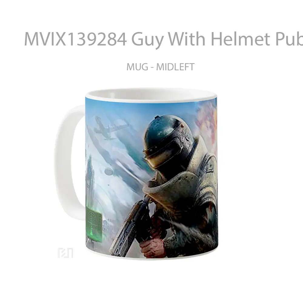 Mug Guy With Helmet Pubg 2020 Cangkir Gamer - All-side / Desain