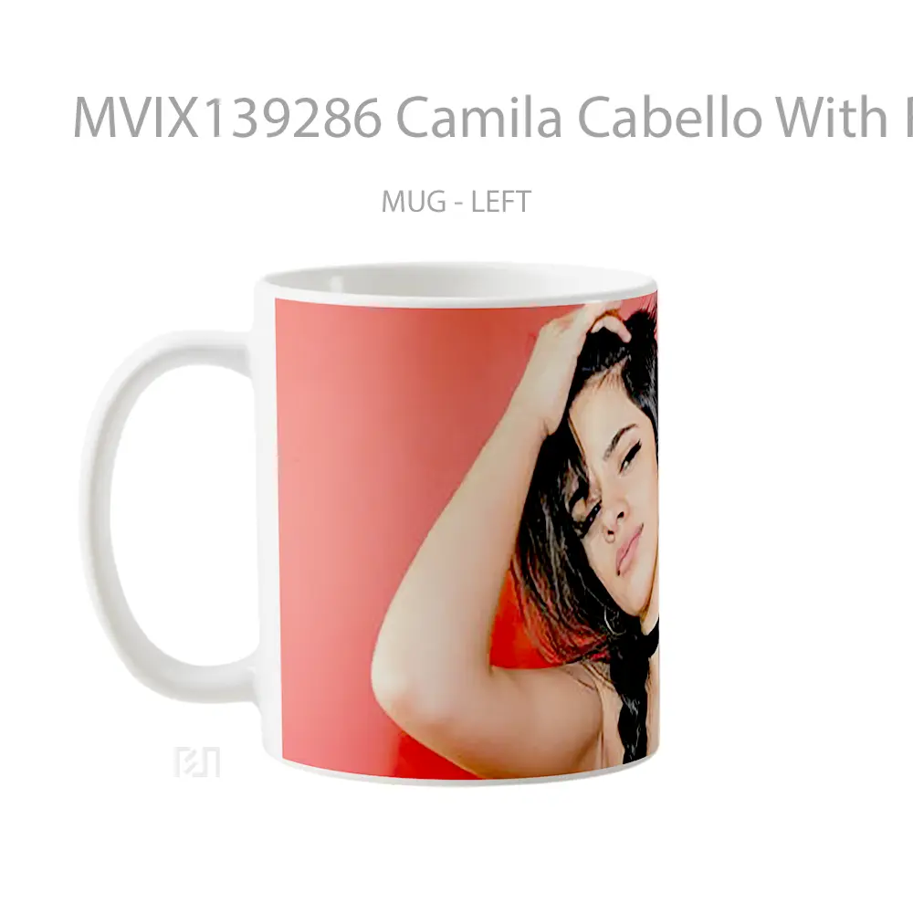 Mug Camila Cabello With Red Background Gelas Selebriti - All-side / Desain