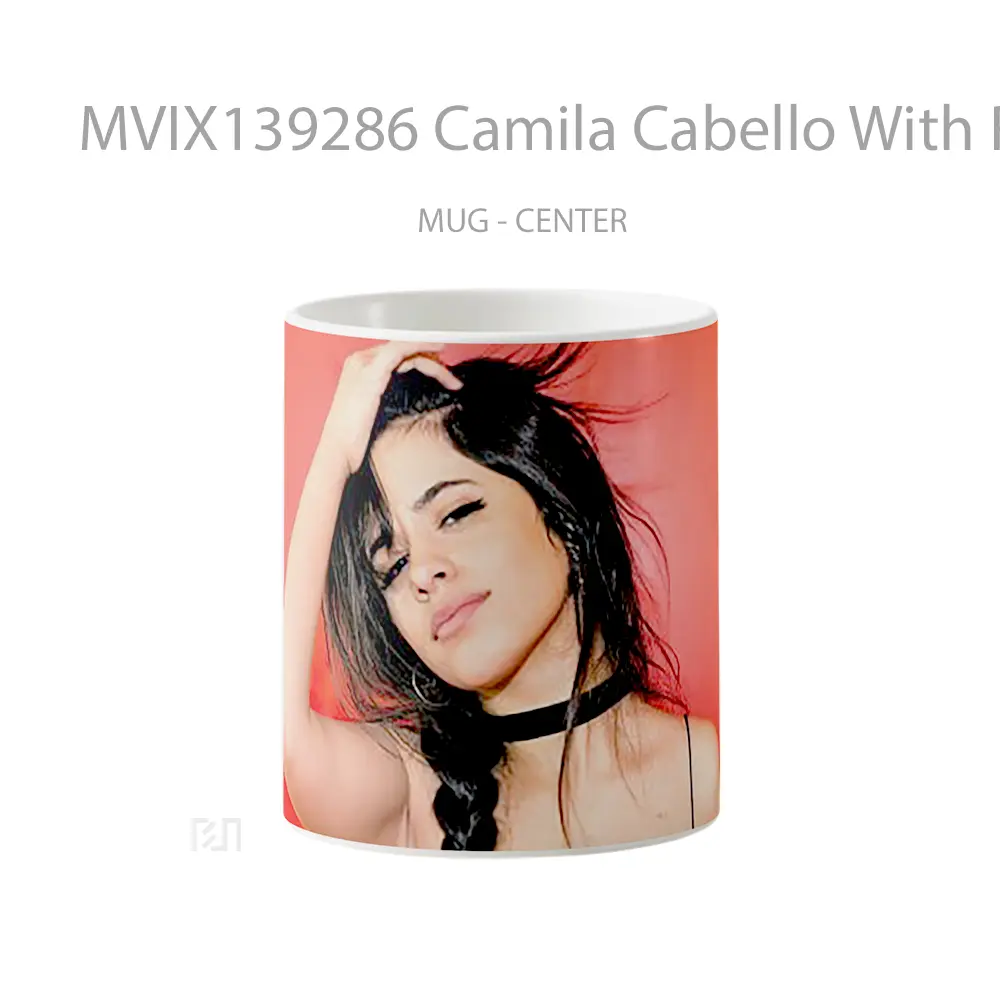Mug Camila Cabello With Red Background Gelas Selebriti