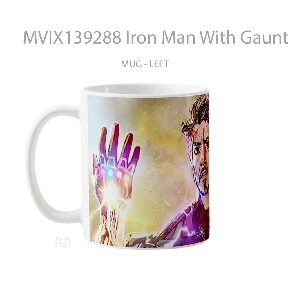 Mug Iron Man With Gauntlet Gelas Superhero - All-side / Desain