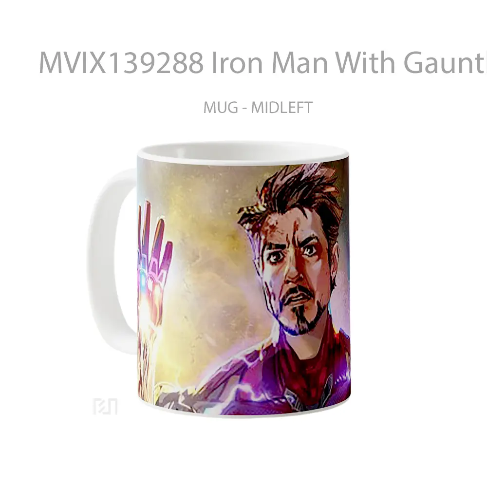 Mug Iron Man With Gauntlet Gelas Superhero - All-side / Desain