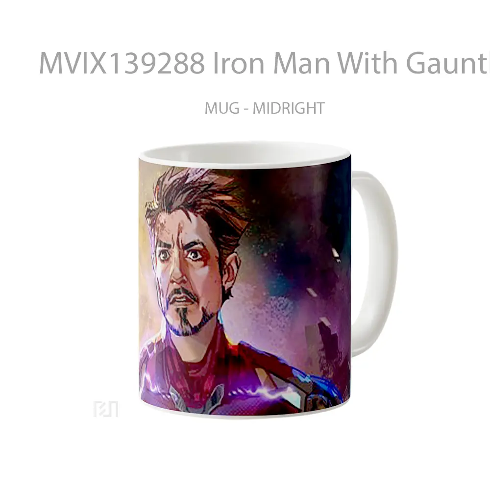 Mug Iron Man With Gauntlet Gelas Superhero - All-side / Desain