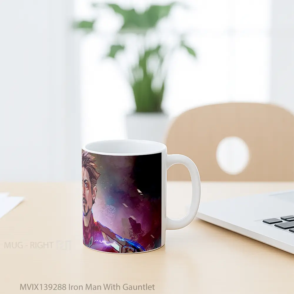 Mug Iron Man With Gauntlet Gelas Superhero - All-side / Desain