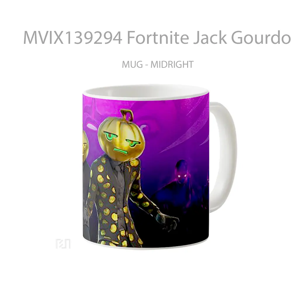 Mug Fortnite Jack Gourdon Skin Halloween Cangkir Gamer - All-side / Desain