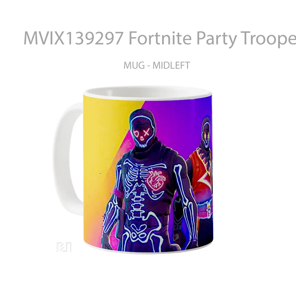 Mug Fortnite Party Trooper Skin Halloween Outfit Cangkir Gamer - All-side / Desain