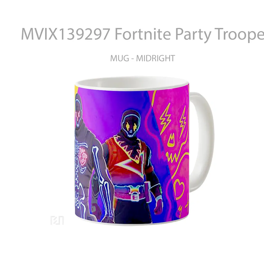 Mug Fortnite Party Trooper Skin Halloween Outfit Cangkir Gamer - All-side / Desain