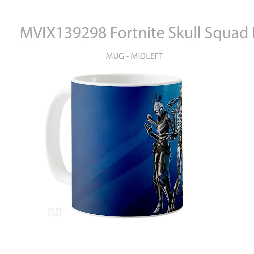 Mug Fortnite Skull Squad Pack Skins Halloween Outfits Cangkir Gamer - All-side / Desain