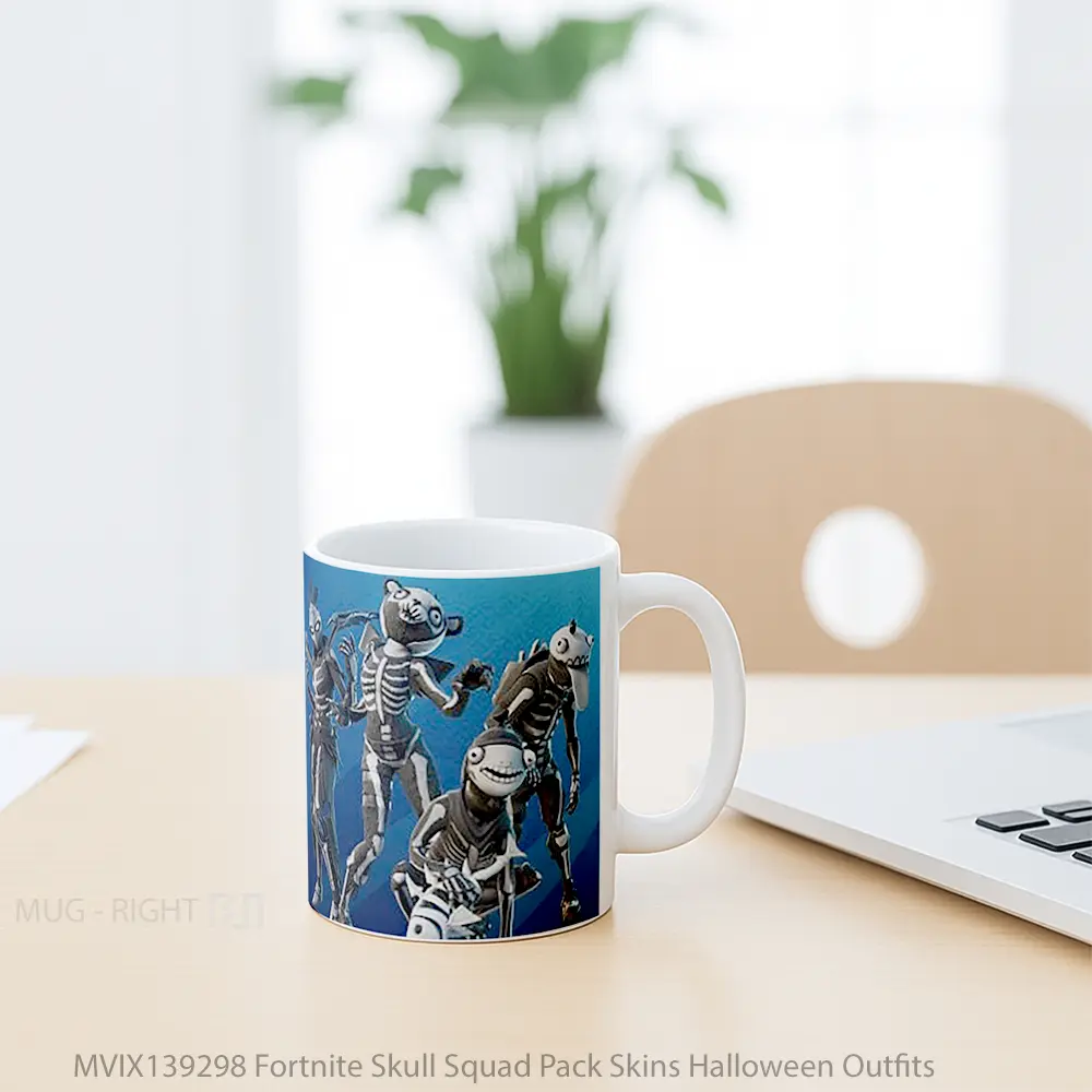 Mug Fortnite Skull Squad Pack Skins Halloween Outfits Cangkir Gamer - All-side / Desain