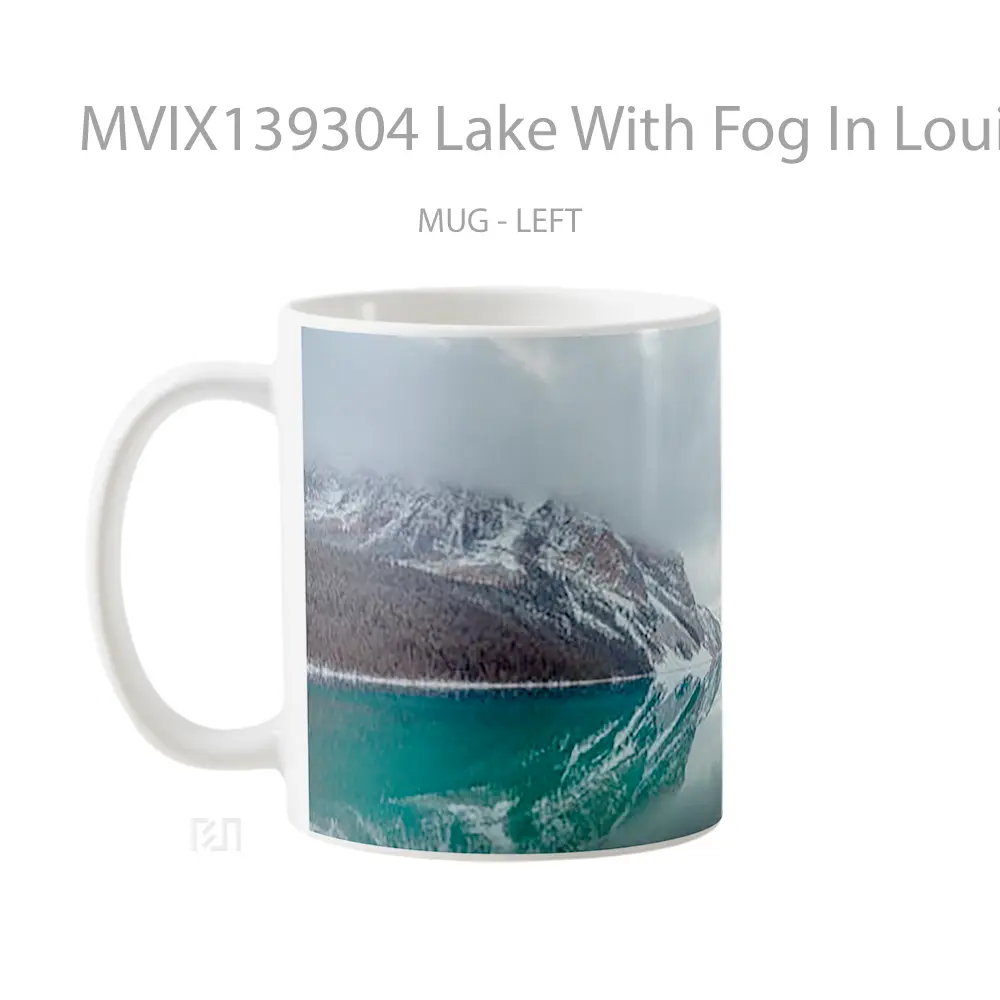 Mug Lake With Fog In Louise Canada Gelas Pemandangan Alam - All-side / Desain