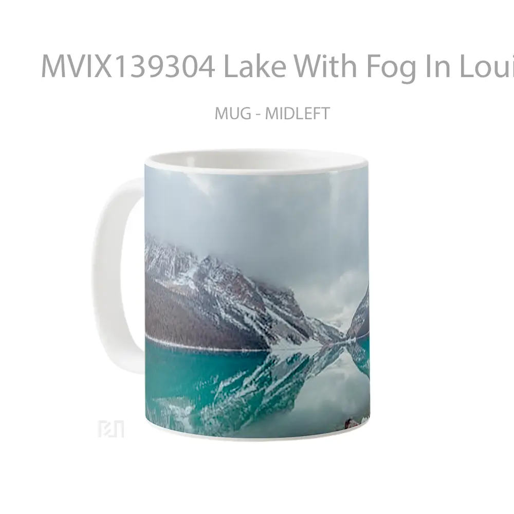 Mug Lake With Fog In Louise Canada Gelas Pemandangan Alam - All-side / Desain