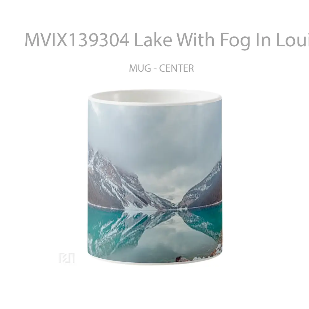 Mug Lake With Fog In Louise Canada Gelas Pemandangan Alam