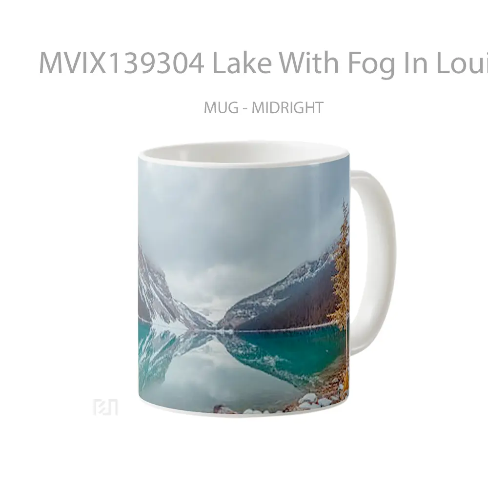 Mug Lake With Fog In Louise Canada Gelas Pemandangan Alam - All-side / Desain