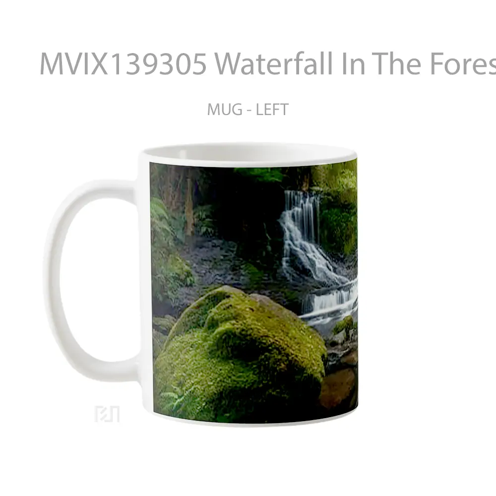 Mug Waterfall In The Forest V2 Gelas Pemandangan Alam - All-side / Desain