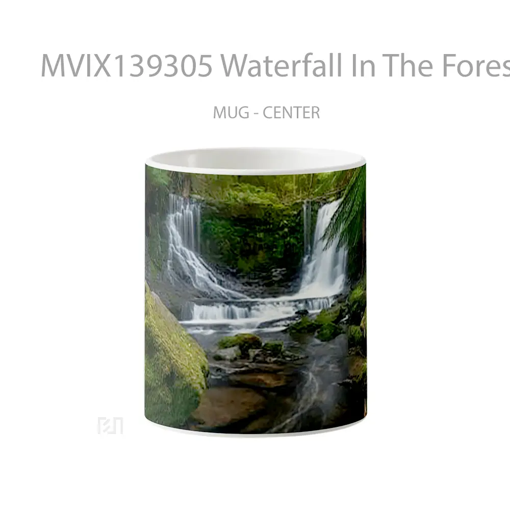 Mug Waterfall In The Forest V2 Gelas Pemandangan Alam