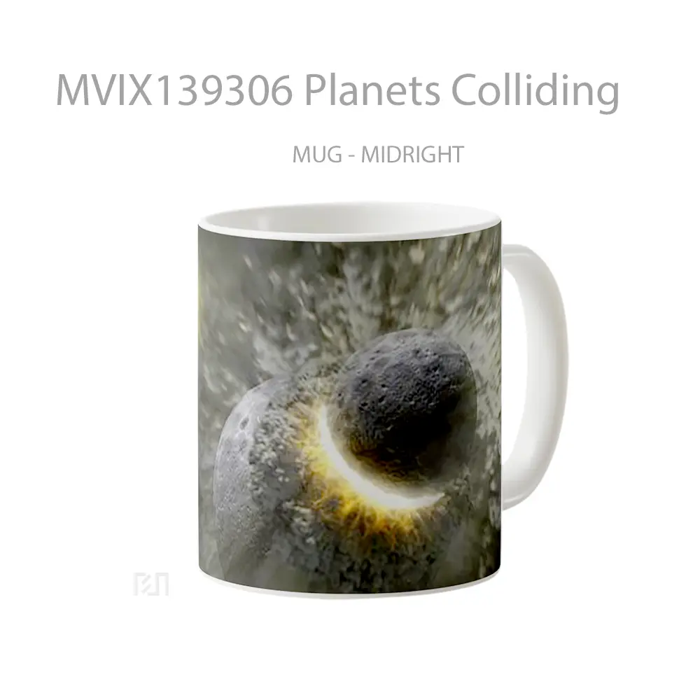 Mug Planets Colliding Gelas Astronomi - All-side / Desain