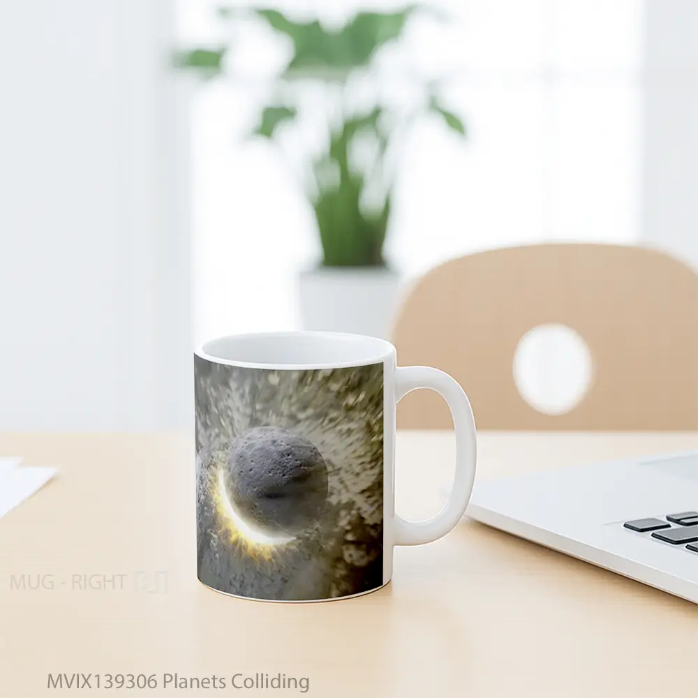 Mug Planets Colliding Gelas Astronomi - All-side / Desain