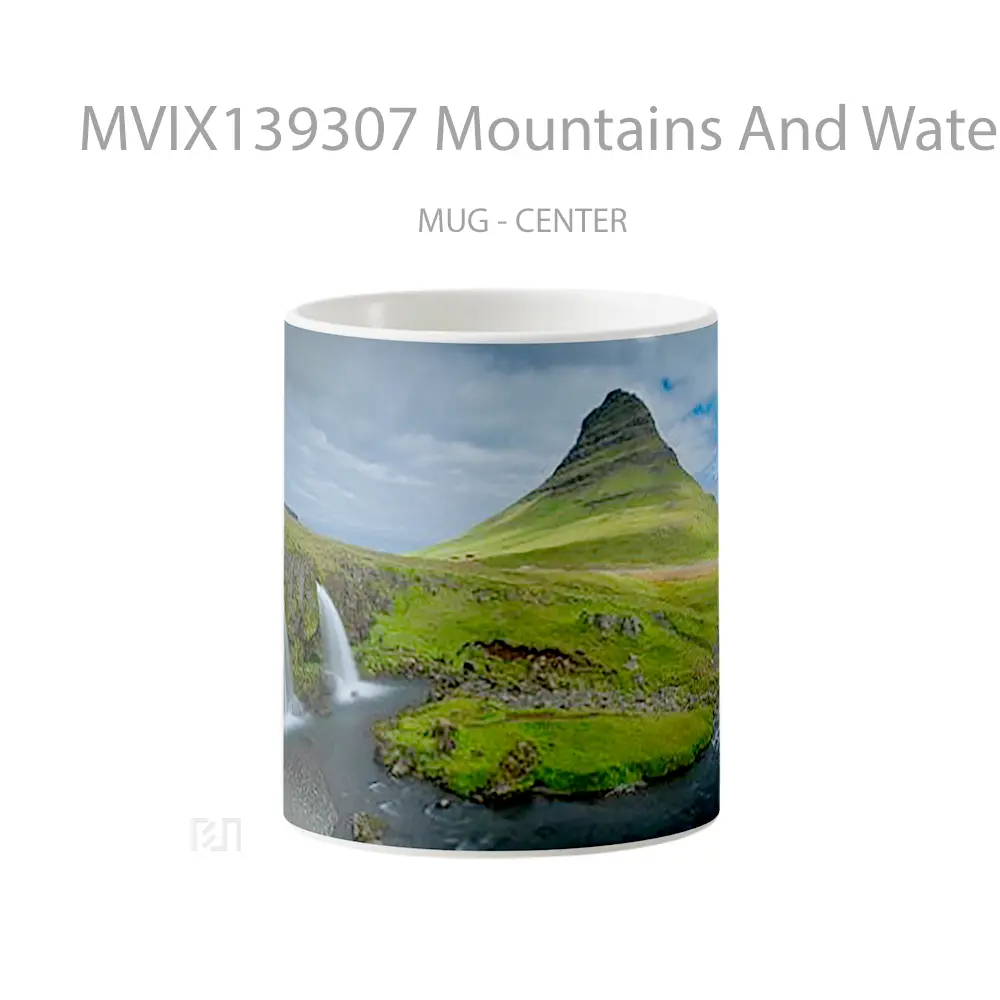 Mug Mountains And Waterfalls In Iceland Gelas Pemandangan Alam