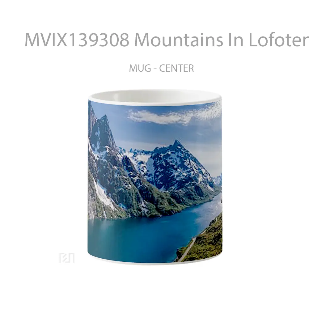 Mug Mountains In Lofoten Norway Gelas Pemandangan Alam