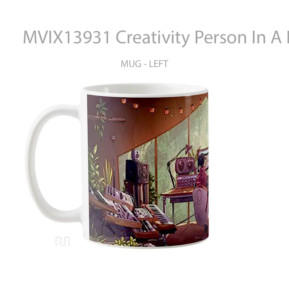 Mug Creativity Person In A Room Gelas Keramik Unik - All-side / Desain