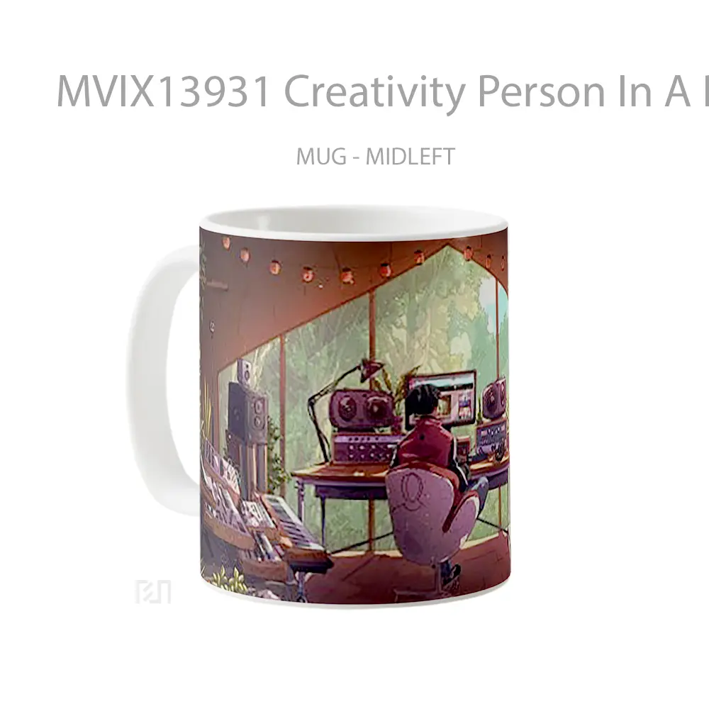Mug Creativity Person In A Room Gelas Keramik Unik - All-side / Desain