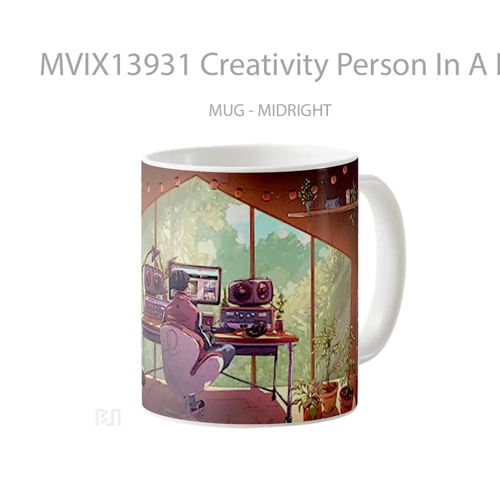 Mug Creativity Person In A Room Gelas Keramik Unik - All-side / Desain