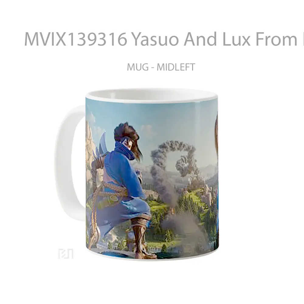 Mug Yasuo And Lux From League Of Legends Wild Rift Cangkir Gamer - All-side / Desain