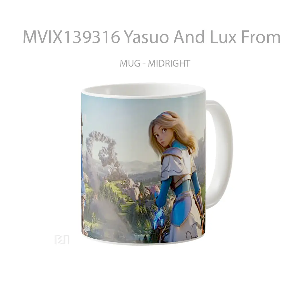 Mug Yasuo And Lux From League Of Legends Wild Rift Cangkir Gamer - All-side / Desain