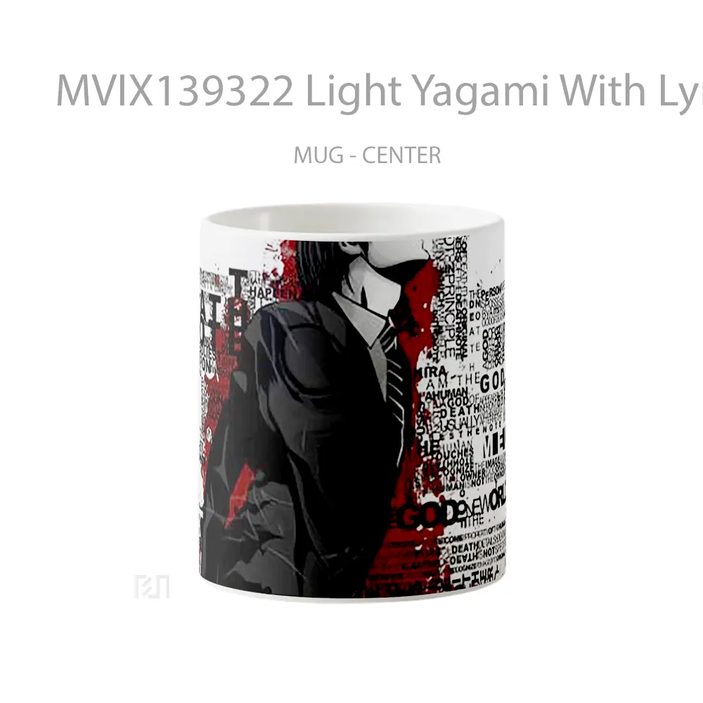Mug Light Yagami With Lyrics Death Note Gelas Keramik Unik