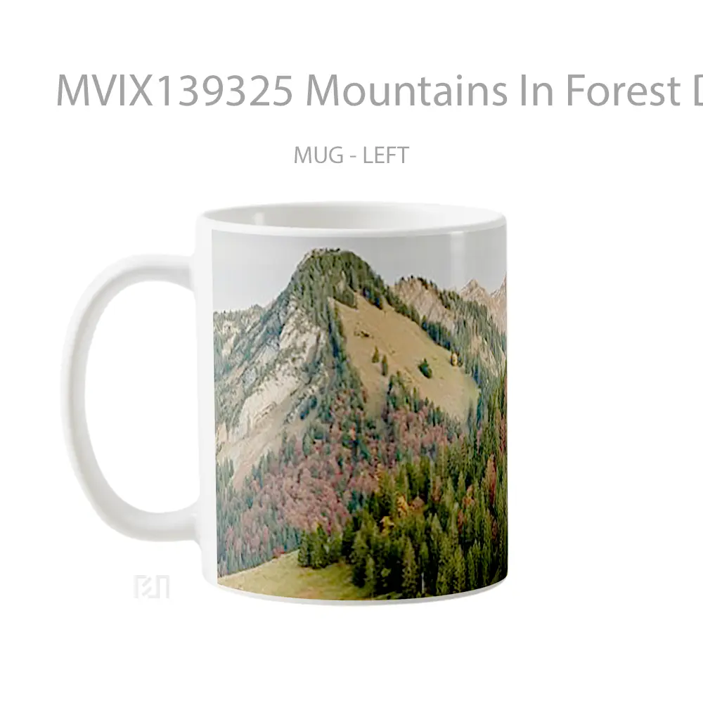 Mug Mountains In Forest During Fall Gelas Pemandangan Alam - All-side / Desain