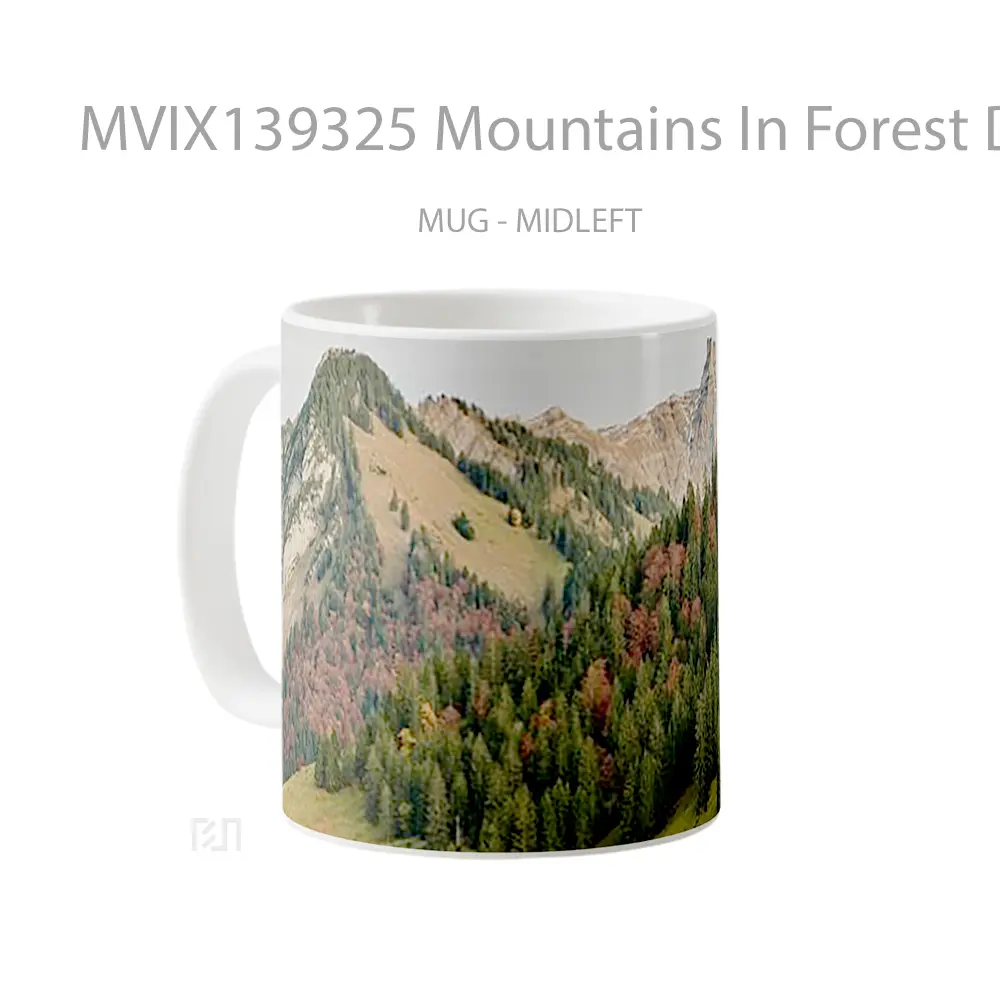 Mug Mountains In Forest During Fall Gelas Pemandangan Alam - All-side / Desain