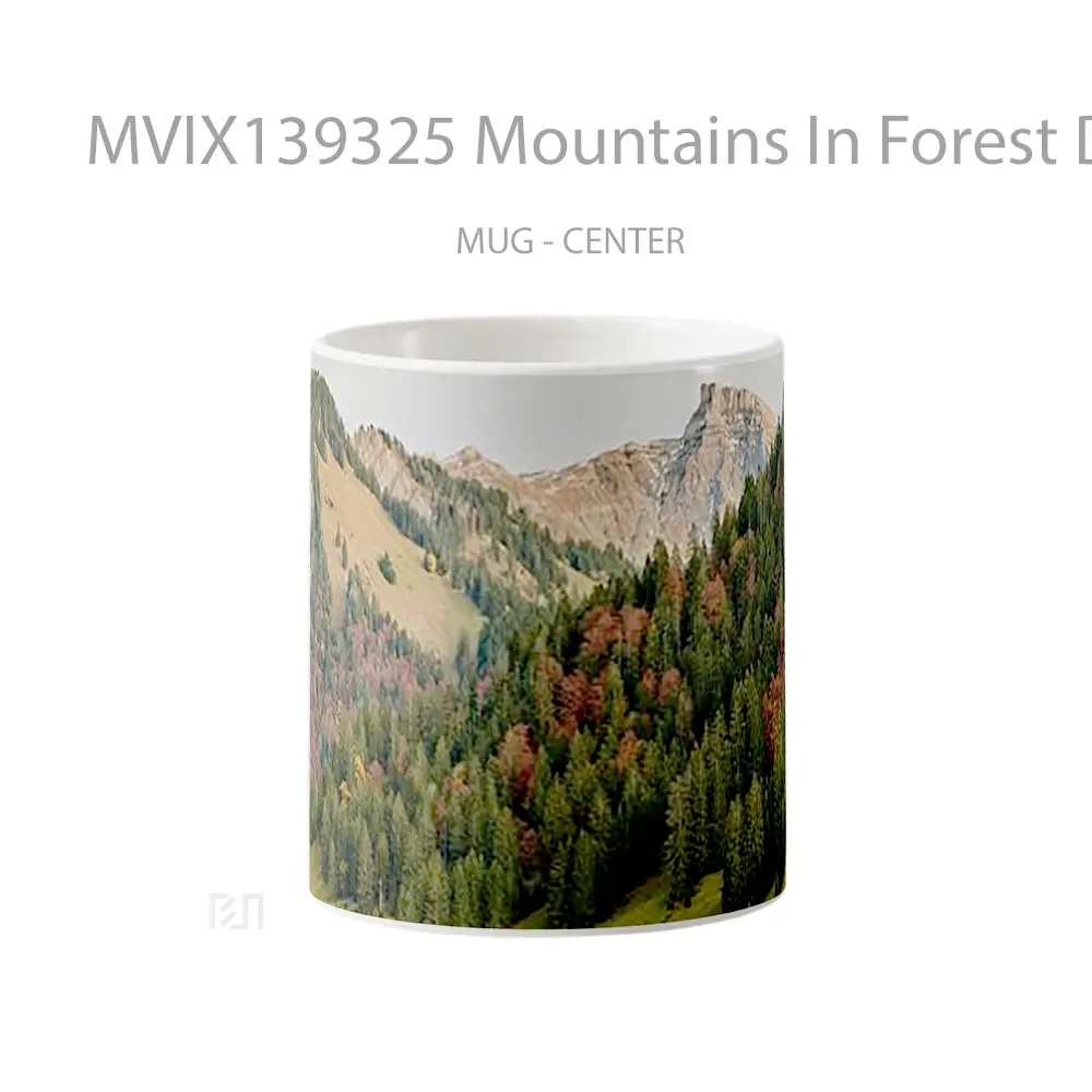 Mug Mountains In Forest During Fall Gelas Pemandangan Alam