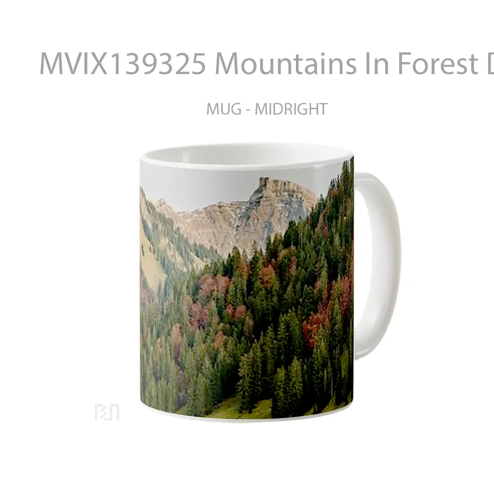 Mug Mountains In Forest During Fall Gelas Pemandangan Alam - All-side / Desain