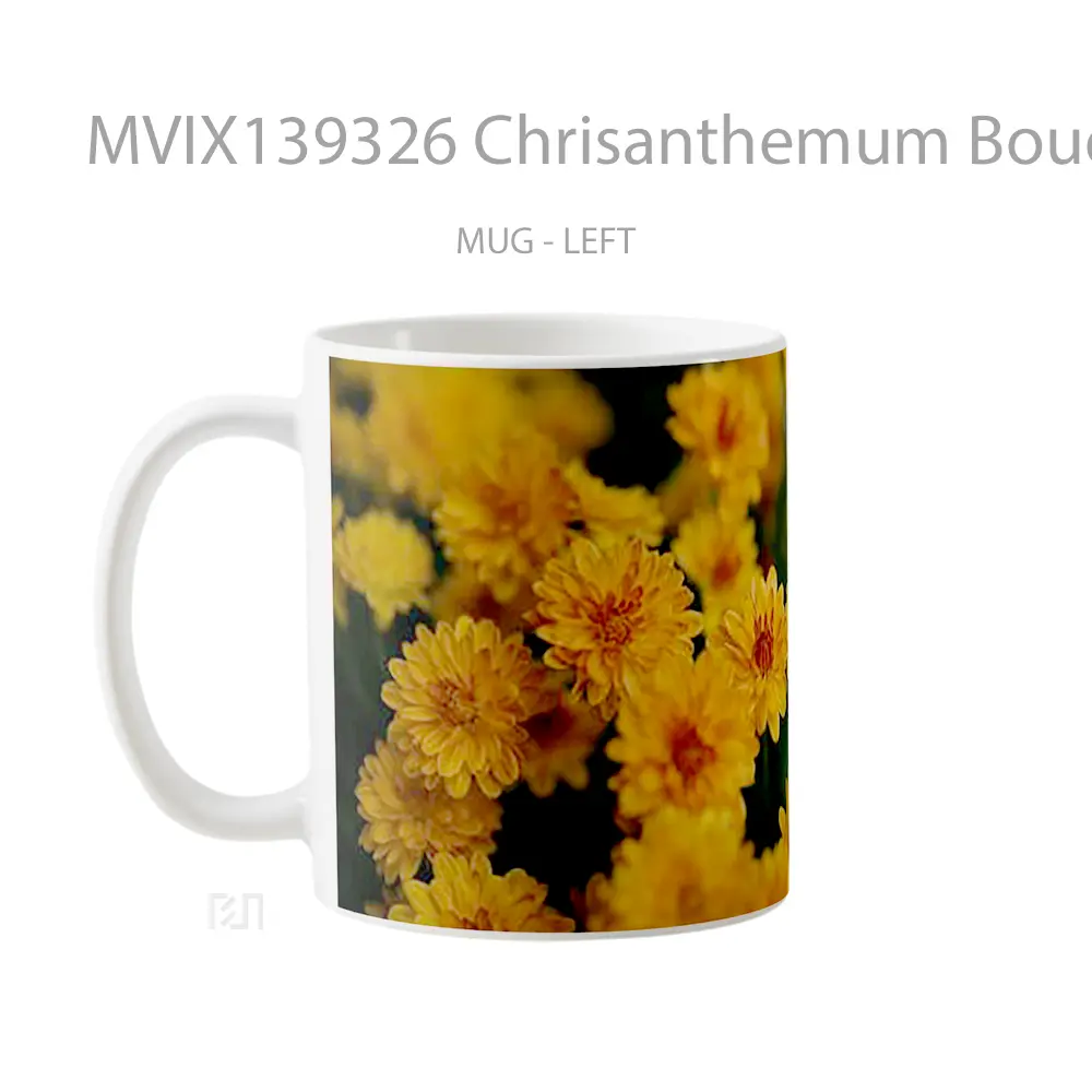 Mug Chrisanthemum Bouquet Gelas Keramik Unik - All-side / Desain