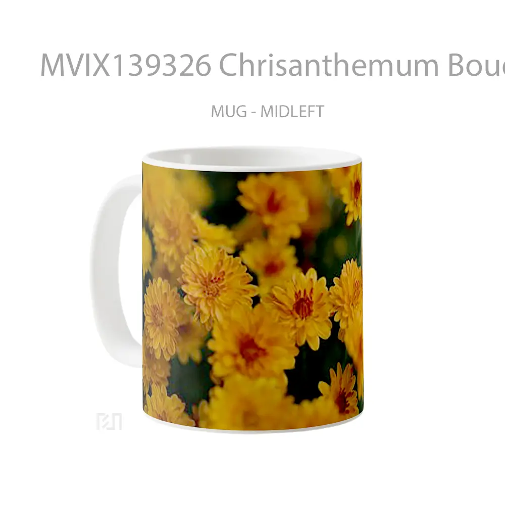 Mug Chrisanthemum Bouquet Gelas Keramik Unik - All-side / Desain