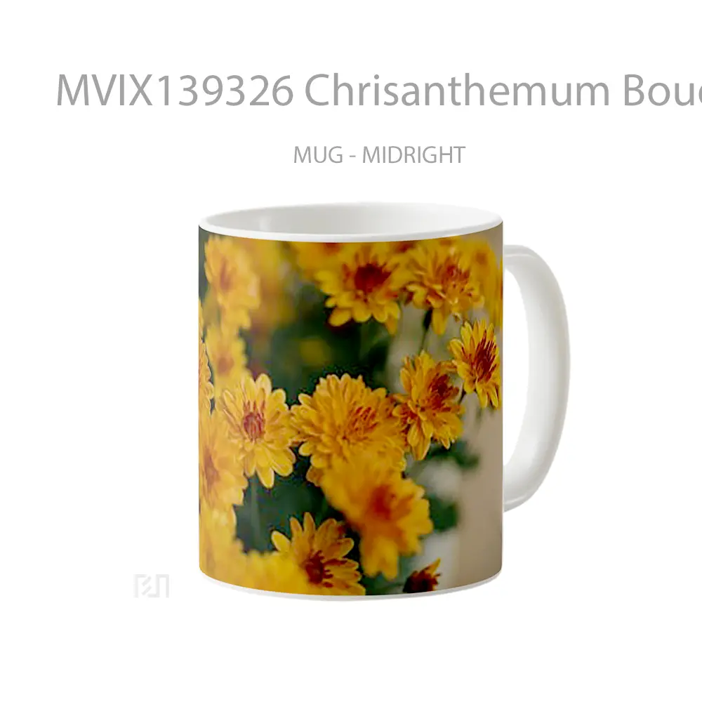 Mug Chrisanthemum Bouquet Gelas Keramik Unik - All-side / Desain