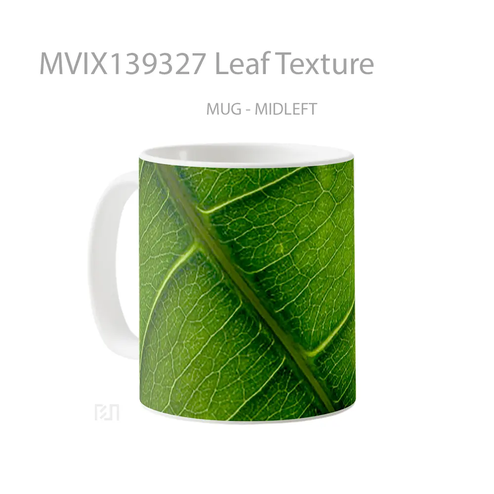 Mug Leaf Texture Gelas Keramik Unik - All-side / Desain