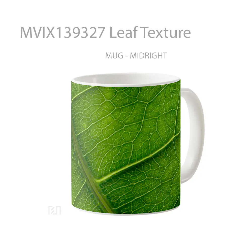 Mug Leaf Texture Gelas Keramik Unik - All-side / Desain