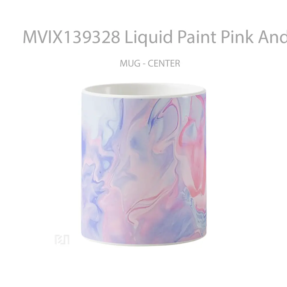 Mug Liquid Paint Pink And Purple Gelas Keramik Unik
