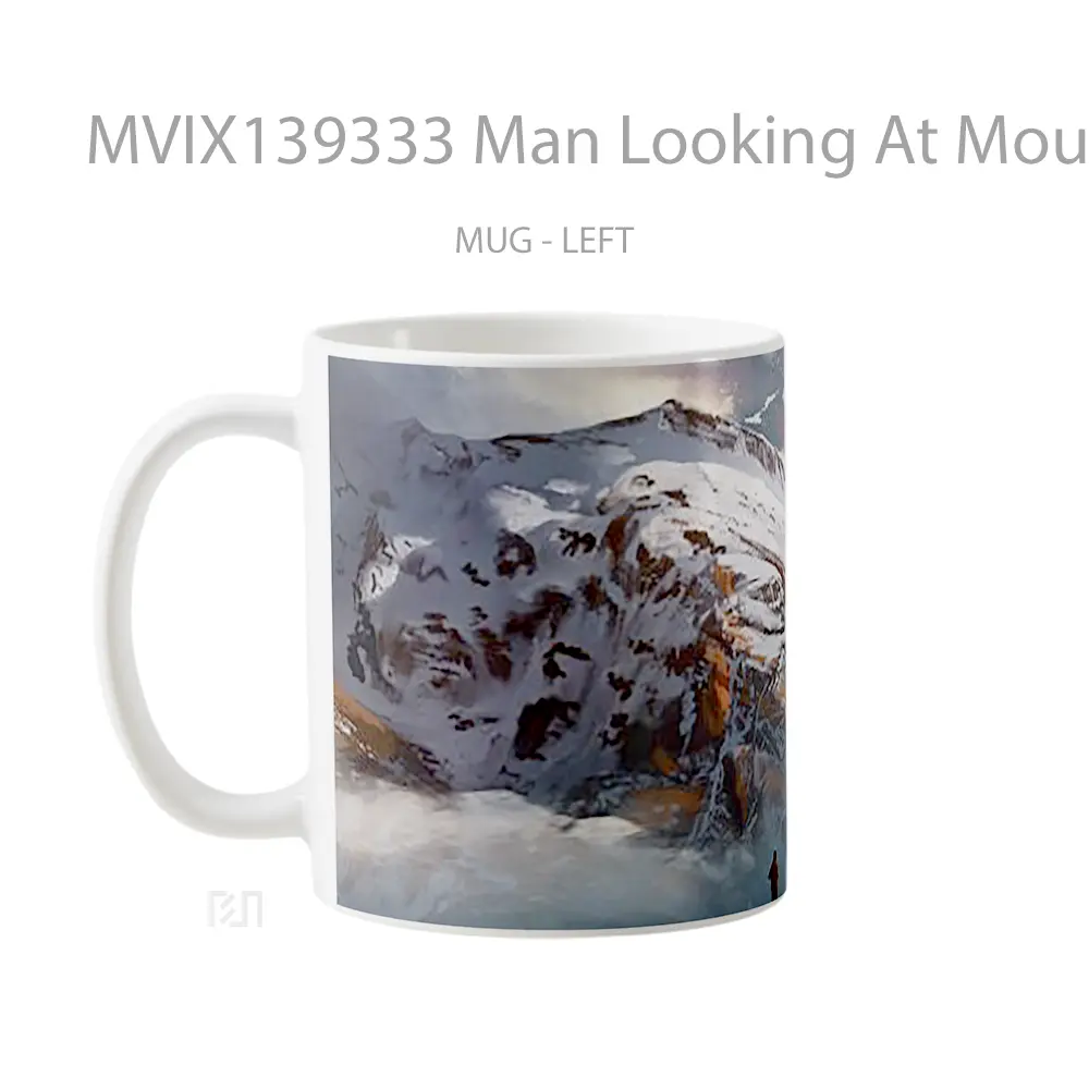 Mug Man Looking At Mountains Gelas Pemandangan Alam - All-side / Desain