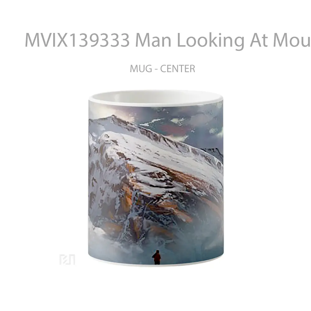 Mug Man Looking At Mountains Gelas Pemandangan Alam