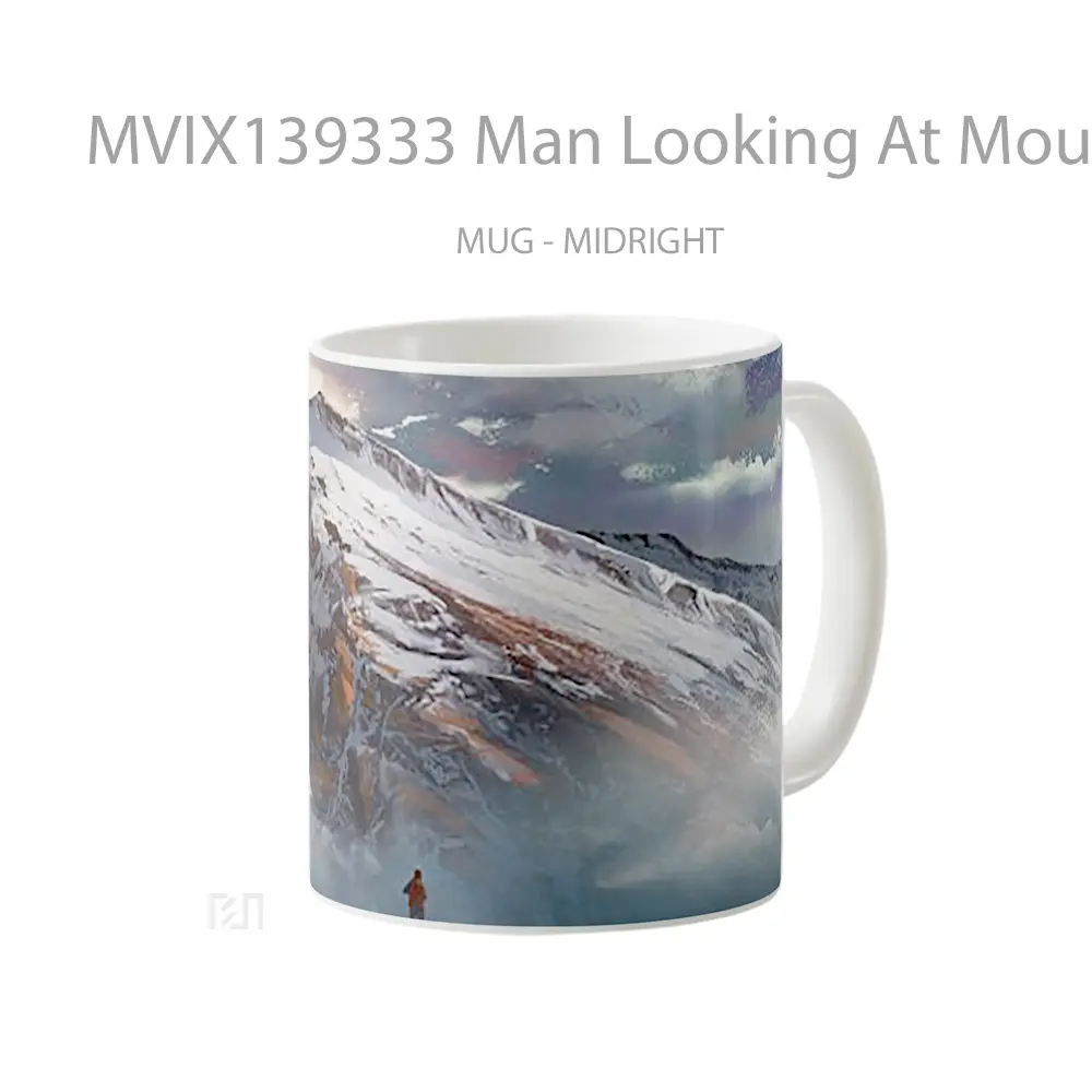 Mug Man Looking At Mountains Gelas Pemandangan Alam - All-side / Desain