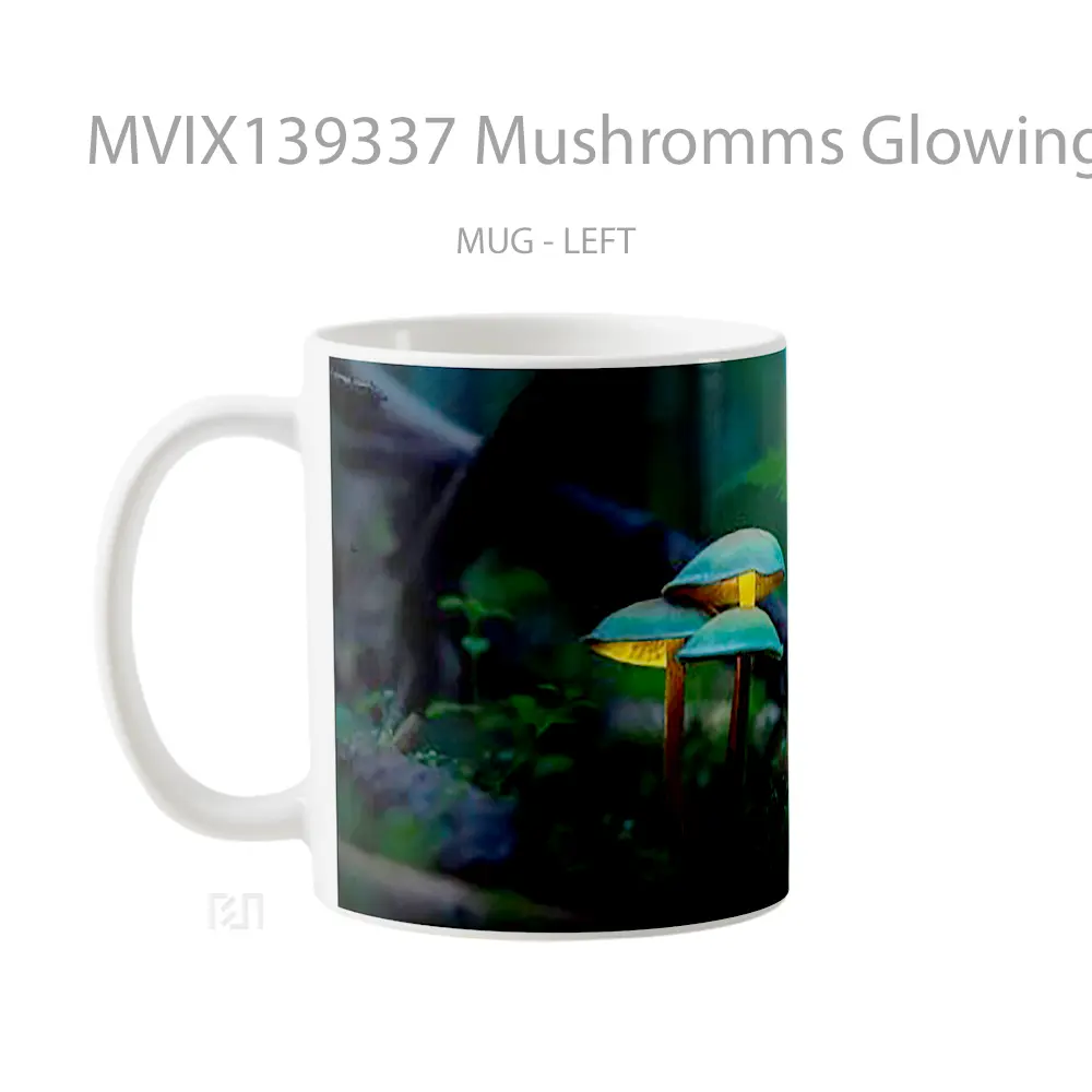 Mug Mushromms Glowing Gelas Keramik Unik - All-side / Desain